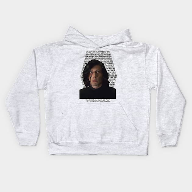 Adam Driver Portrait MTFBWY Kids Hoodie by fiatluxillust